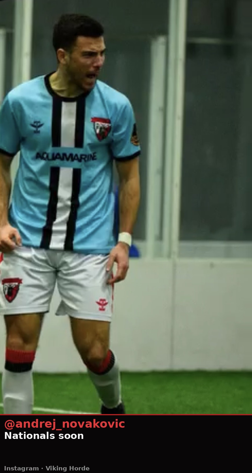 Instagram — @andrej_novakovic in Valhalla FC Aquamarine kit