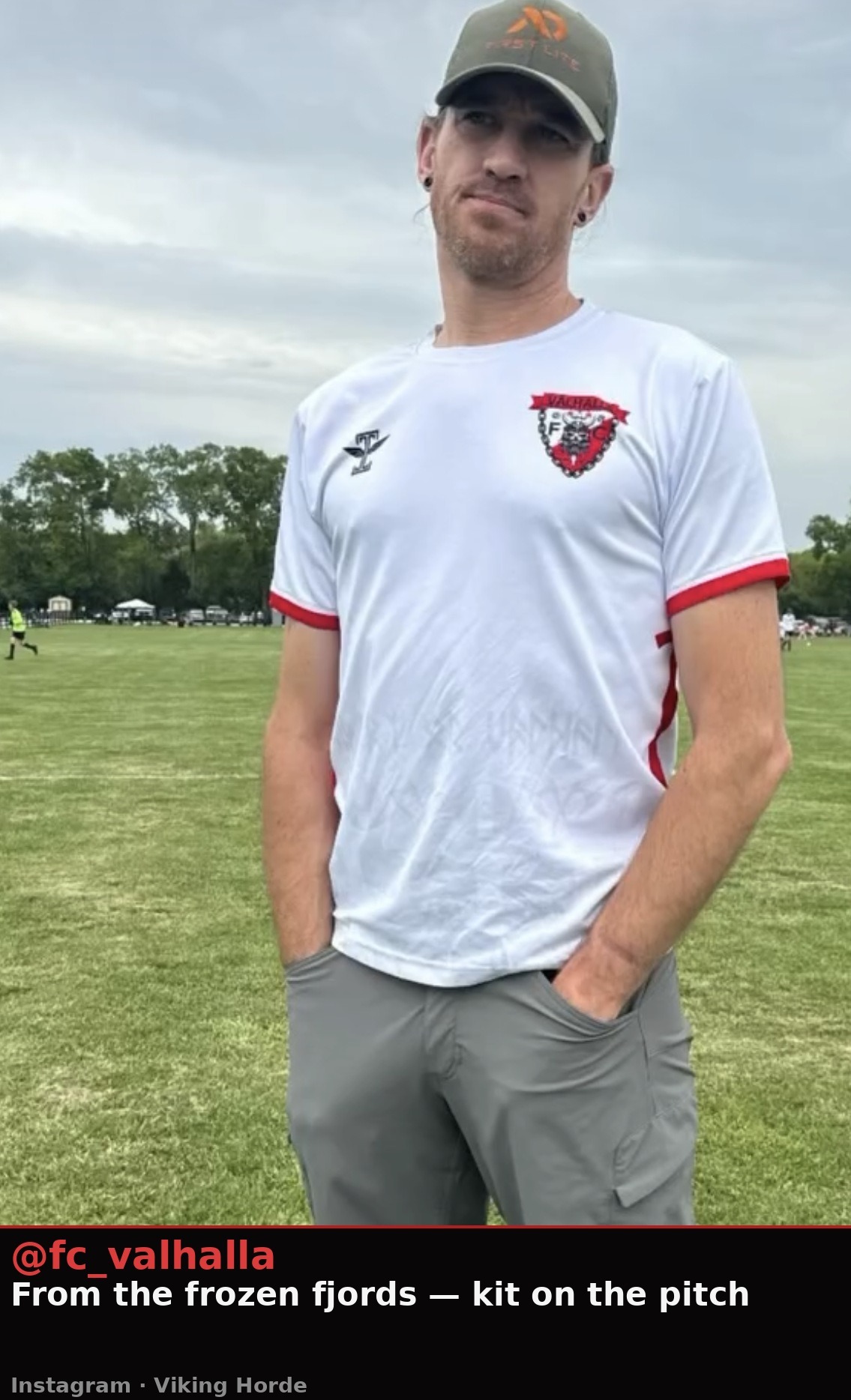 Instagram — Valhalla FC white kit on the pitch